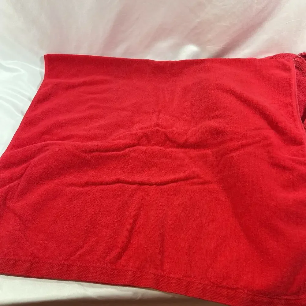 Vintage Set of 5 Bright Red Springmaid Towels Bath Mat Hand Towel USA